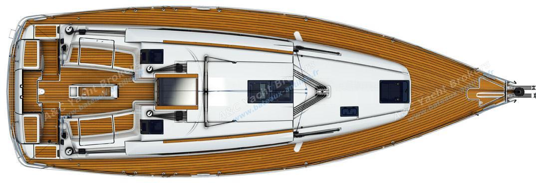 Jeanneau Sun Odyssey 419: Deck layout